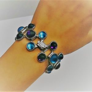 Beautiful Frosted Art Glass Saturn Bracelet